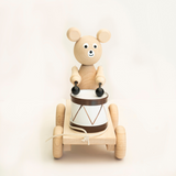 Bear with Drums Wooden Toy