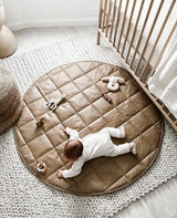 Quilted Vegan Leather Playmat - Mocha